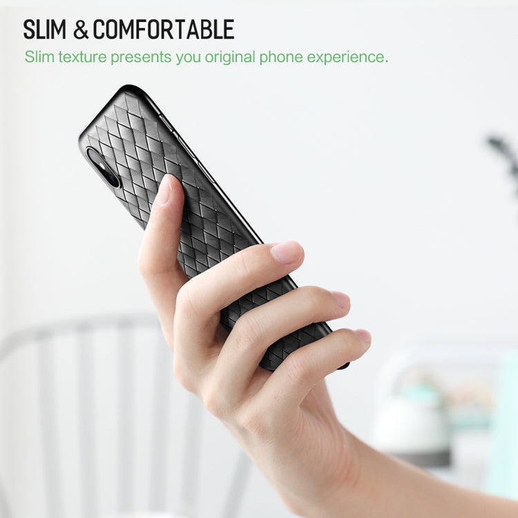 Per iPhone XS Custodia morbida in TPU stile ROCK Slim Weave, For XS