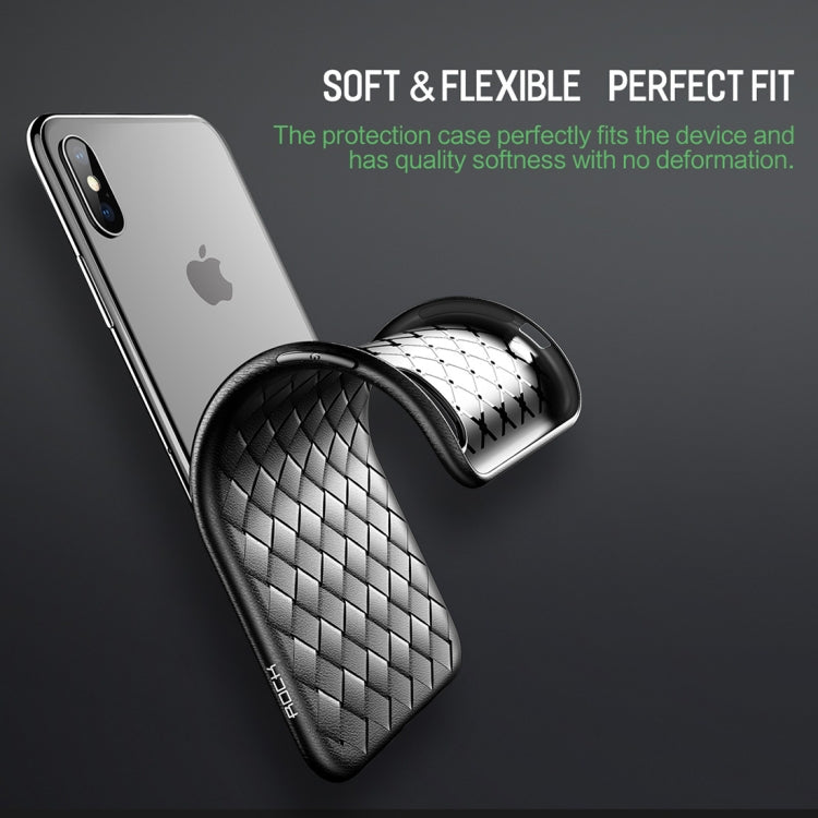 Per iPhone XS Custodia morbida in TPU stile ROCK Slim Weave, For XS