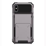 Custodia antiurto TPU e PC per iPhone X e XS con slot carte
