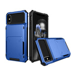 Custodia antiurto TPU e PC per iPhone X e XS con slot carte