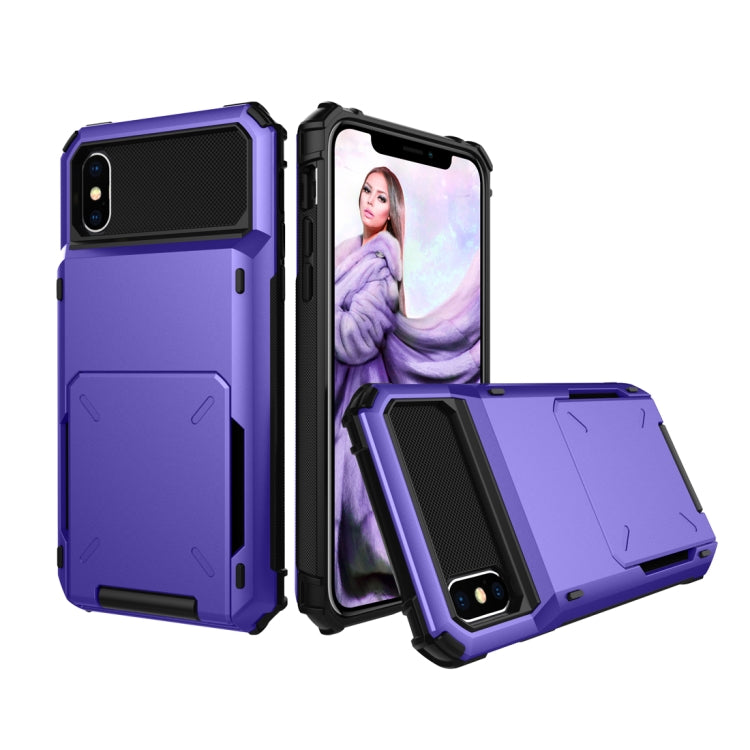 Custodia antiurto TPU e PC per iPhone X e XS con slot carte