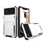 Custodia antiurto TPU e PC per iPhone X e XS con slot carte