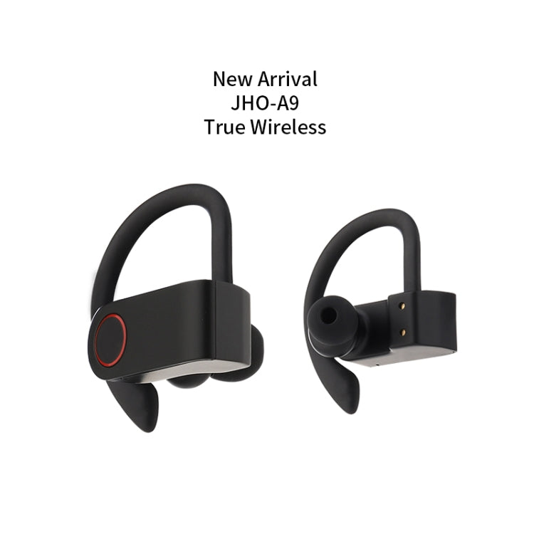 JHO-A9 TWS Auricolare Bluetooth wireless con orecchio sospeso con ricarica + custodia con cerniera integrata, supporto controllo vocale, JHO-A9