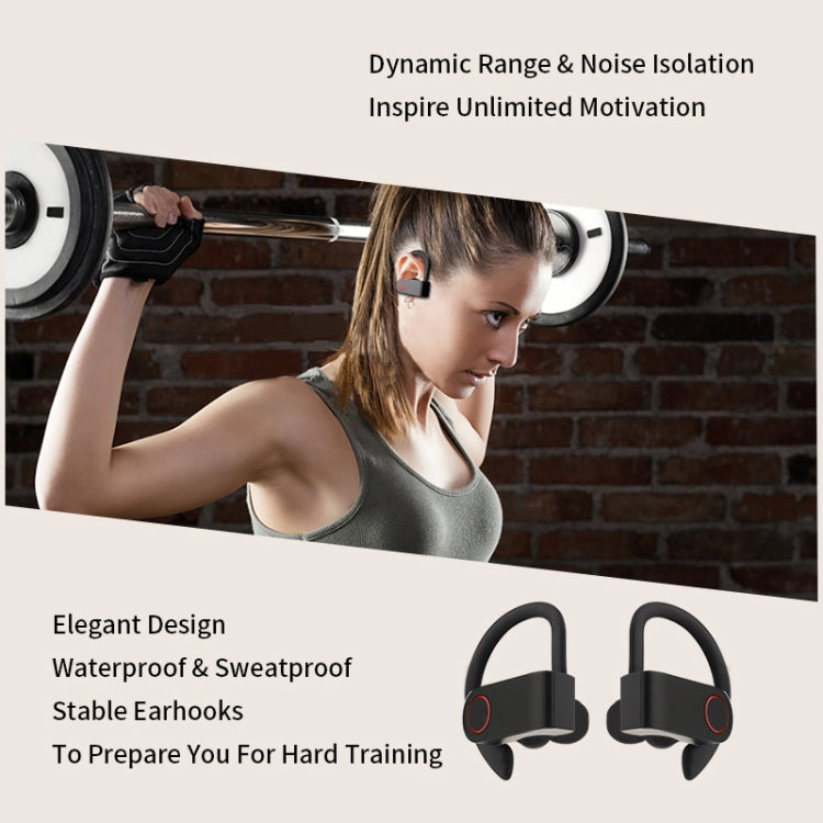 JHO-A9 TWS Auricolare Bluetooth wireless con orecchio sospeso con ricarica + custodia con cerniera integrata, supporto controllo vocale, JHO-A9