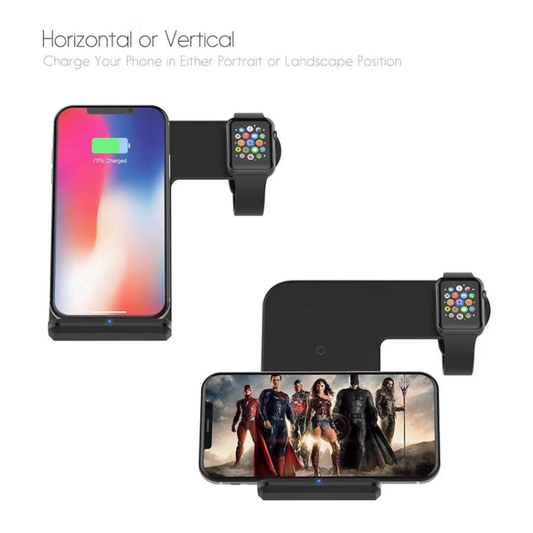 Caricabatterie wireless magnetico verticale F11 per ricarica QI di telefoni cellulari standard e serie Apple Watch