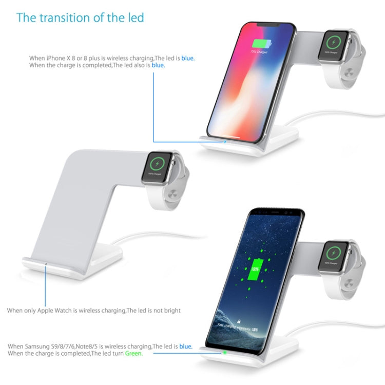 Caricabatterie wireless magnetico verticale F11 per ricarica QI di telefoni cellulari standard e serie Apple Watch