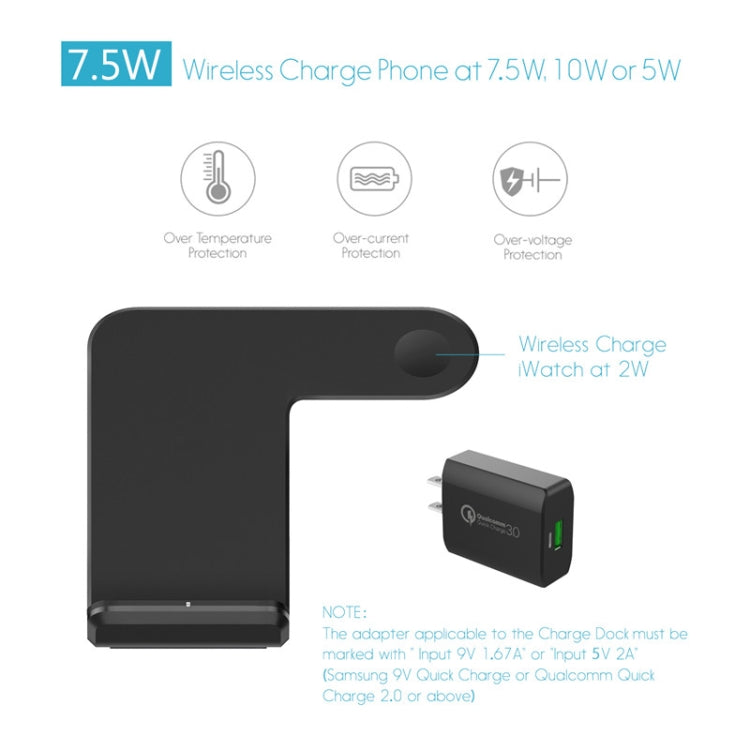 Caricabatterie wireless magnetico verticale F11 per ricarica QI di telefoni cellulari standard e serie Apple Watch