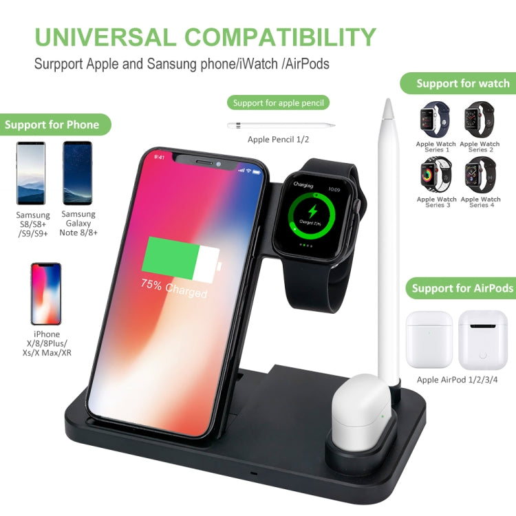 Caricabatterie wireless verticale W30 QI per telefoni cellulari, Apple Watch, AirPods e Apple Pencil, con supporto per telefono regolabile, W30