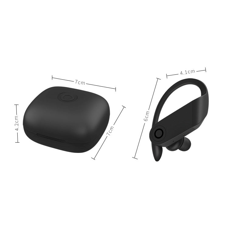 b10 TWS Bluetooth 5.0 Auricolare sportivo Bluetooth wireless con orecchio sospeso con scatola di ricarica magnetica, supporto per chiamate, Siri e scatola di ricarica Ricarica wireless, b10