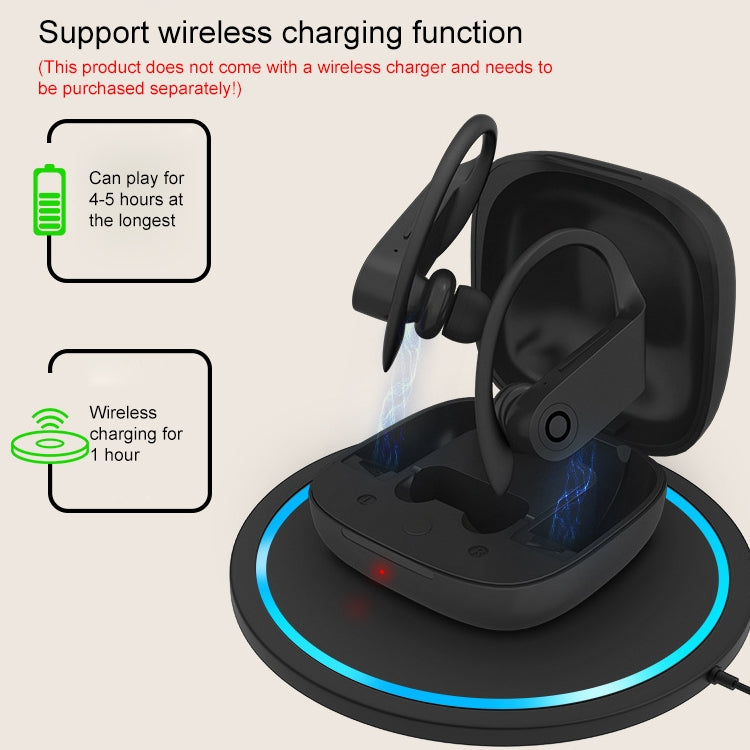 b10 TWS Bluetooth 5.0 Auricolare sportivo Bluetooth wireless con orecchio sospeso con scatola di ricarica magnetica, supporto per chiamate, Siri e scatola di ricarica Ricarica wireless, b10