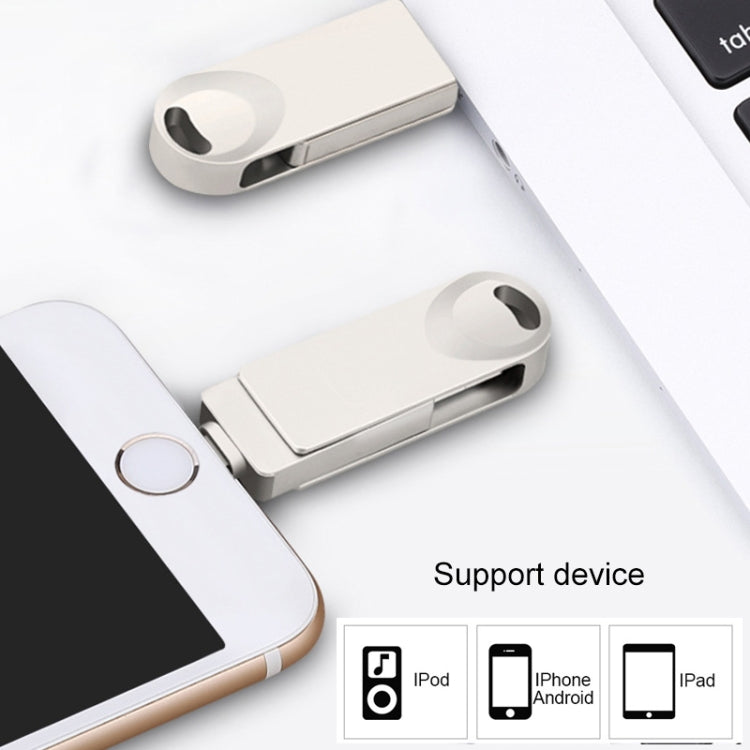 S29 Disco flash Twister in metallo 3 in 1 da 16 GB Micro USB + USB + 8 pin, 16GB