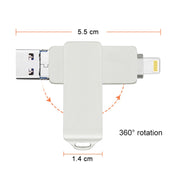 S31 3 in 1 Micro USB 2.0 da 16 GB + USB-C / Type-C + Disco Flash Twister in metallo con interfaccia a 8 pin, 16GB