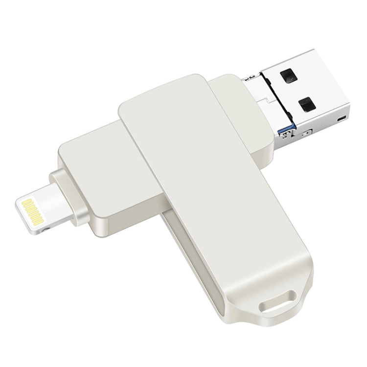 S31 3 in 1 Micro USB 2.0 da 128 GB + USB-C / Type-C + Disco Flash Twister in metallo con interfaccia a 8 pin, 128GB