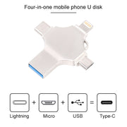 Croce 4 in 1 8GB 8 Pin + Micro USB + USB-C / Type-C + Disco Flash in metallo USB 3.0, 256GB