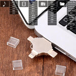 Croce 4 in 1 8GB 8 Pin + Micro USB + USB-C / Type-C + Disco Flash in metallo USB 3.0, 256GB