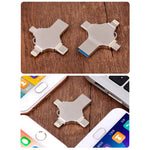 Cross 4 in 1 32GB 8 Pin + Micro USB + USB-C / Type-C + Disco Flash in metallo USB 3.0, 32GB