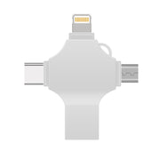 Cross 4 in 1 128GB 8 Pin + Micro USB + USB-C / Type-C + Disco Flash in metallo USB 3.0, 128GB