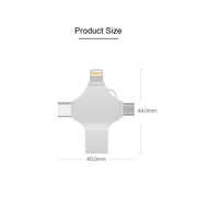 Cross 4 in 1 128GB 8 Pin + Micro USB + USB-C / Type-C + Disco Flash in metallo USB 3.0, 128GB