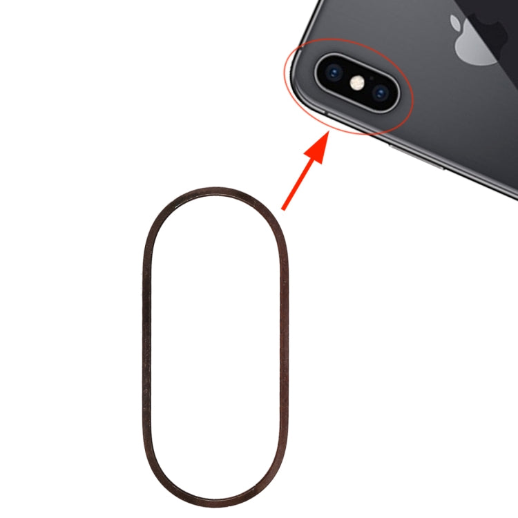 Anello protezione metallo con vetro per fotocamera iPhone XS e XS