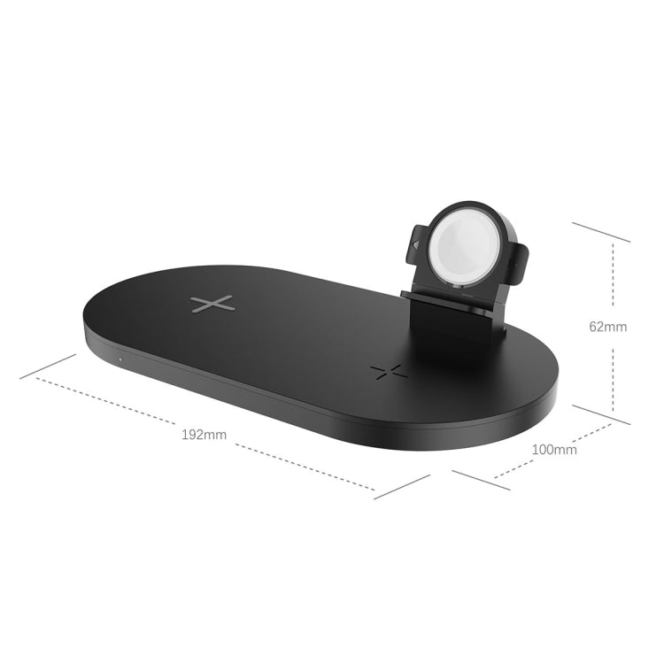 A04 Caricabatterie wireless standard Qi multifunzione 3 in 1 per telefoni cellulari, iWatch e AirPods