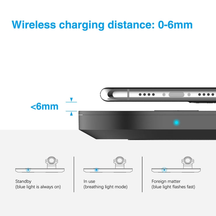 A04 Caricabatterie wireless standard Qi multifunzione 3 in 1 per telefoni cellulari, iWatch e AirPods