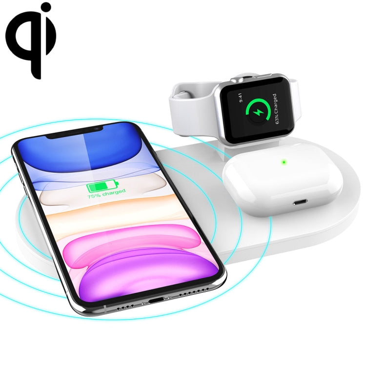 A04 Caricabatterie wireless standard Qi multifunzione 3 in 1 per telefoni cellulari, iWatch e AirPods