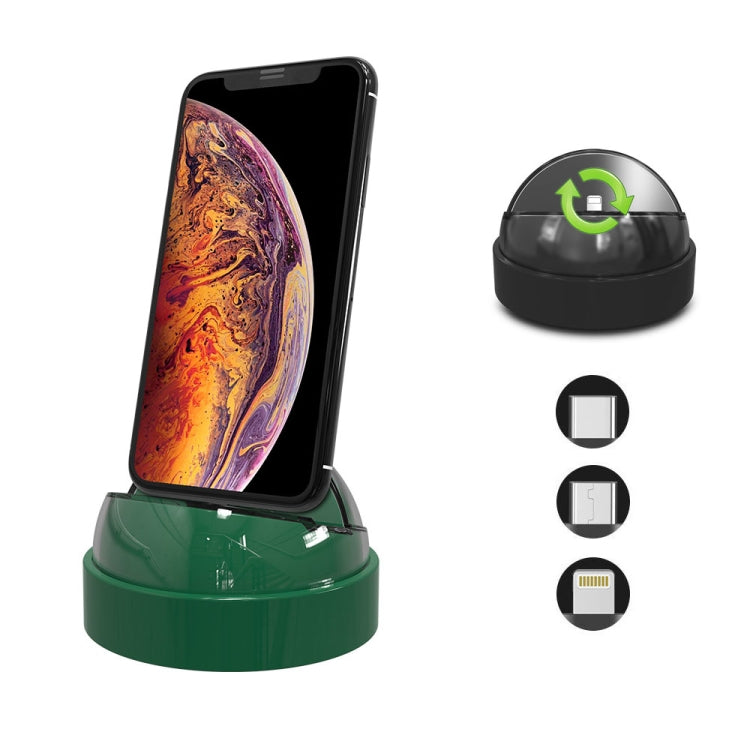 XBX-018 Supporto di ricarica per telefono multifunzione 8 pin + USB-C / Type-C + Micro USB 3 in 1