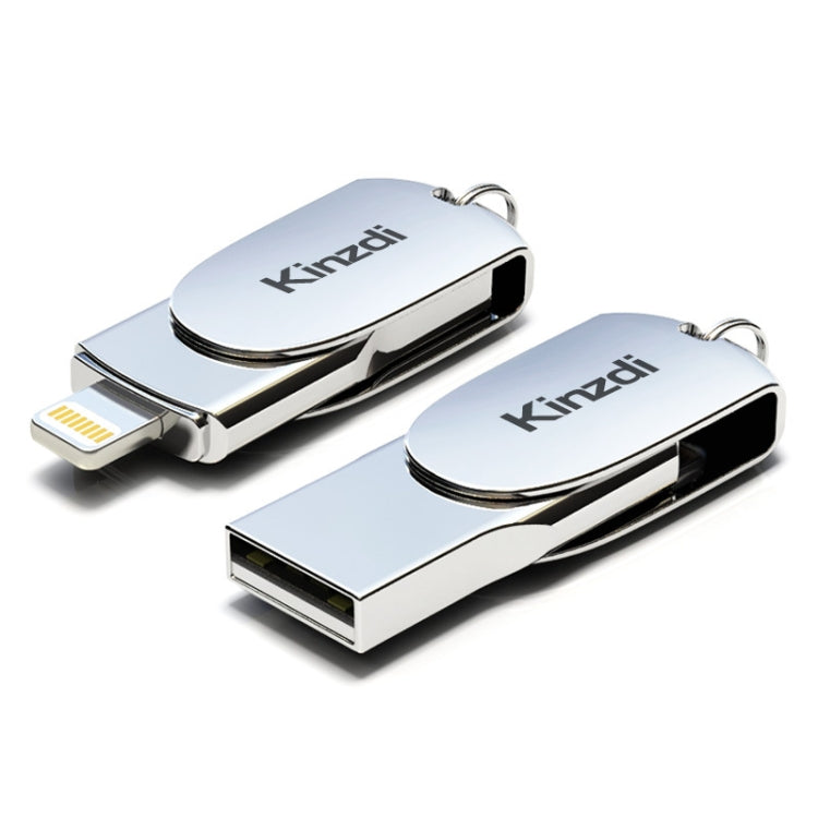 Kinzdi 32 GB USB + interfaccia 8 pin Metal Twister Flash U Disk, 32GB USB + 8 Pin Silver