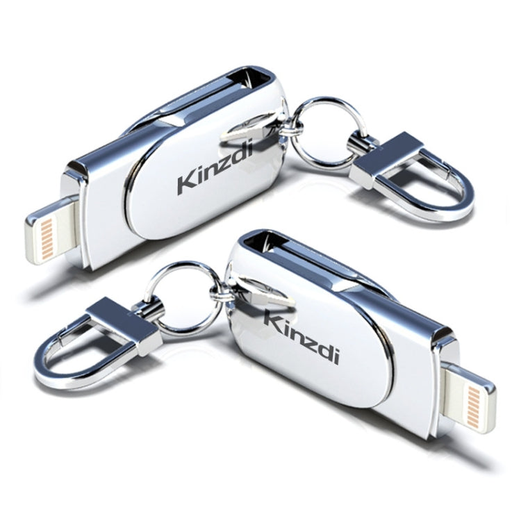 Kinzdi 32 GB USB + interfaccia 8 pin Metal Twister Flash U Disk, 32GB USB + 8 Pin Silver