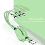 Cavo ricarica retrattile 3 in 1 USB silicone 3,5A