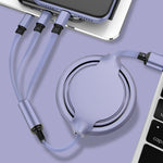 Cavo ricarica retrattile 3 in 1 USB silicone 3,5A