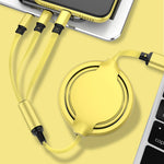 Cavo ricarica retrattile 3 in 1 USB silicone 3,5A