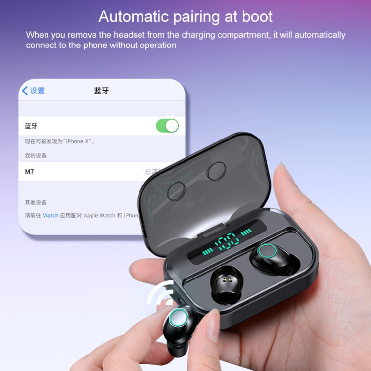 Auricolare Bluetooth M7 TWS V5.0 con custodia