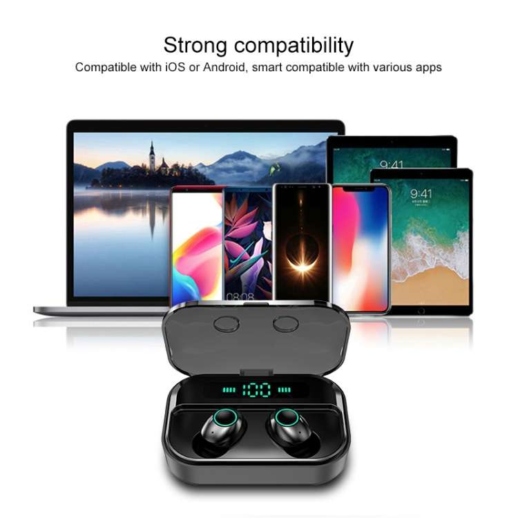 Auricolare Bluetooth M7 TWS V5.0 con custodia di ricarica