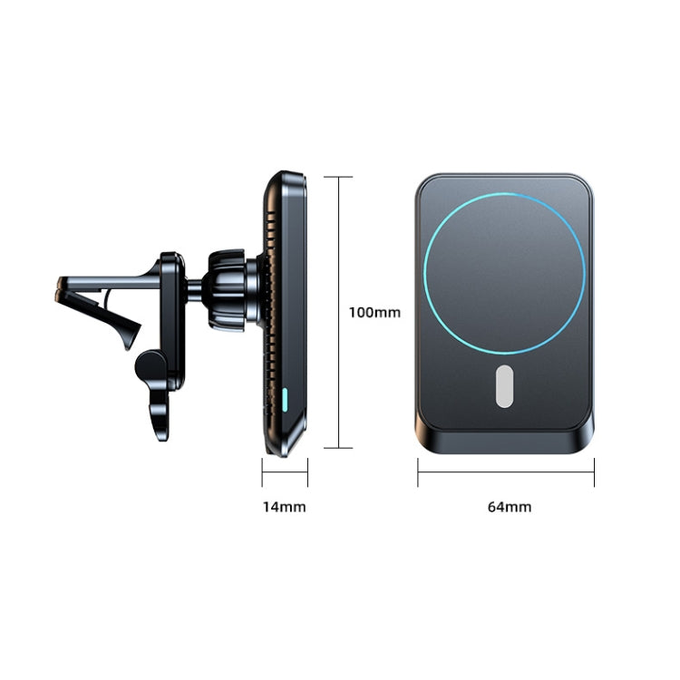JJT-969 Caricatore wireless con staffa per presa d'aria magnetica per auto con uscita massima 15 W, JJT-969