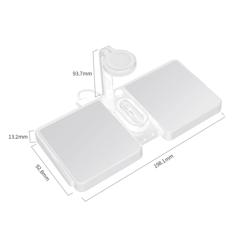 K04 Caricabatterie wireless standard Qi 4 in 1 da 10 W per telefoni cellulari, iWatch e AirPods