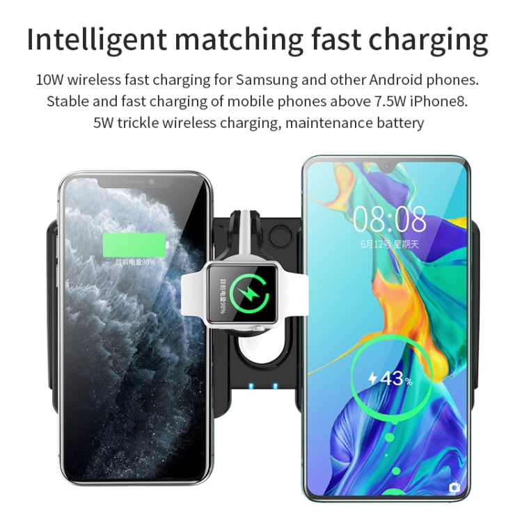 K04 Caricabatterie wireless standard Qi 4 in 1 da 10 W per telefoni cellulari, iWatch e AirPods
