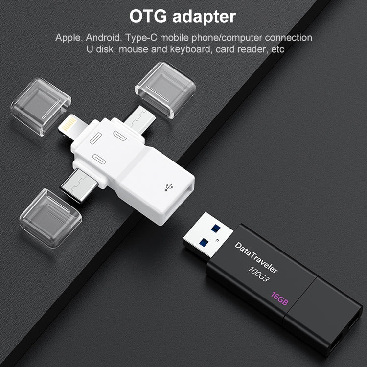Adattatore USB 2.0 a 8 pin + USB-C/Tipo-C + Micro USB OTG