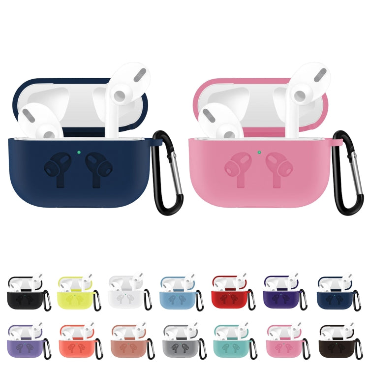 Per AirPods Pro Custodia protettiva per auricolari in silicone Flip Cover con fibbia antigoccia, Black, Baby Blue, Coffee, White, Dark Blue, Yellow, Pink, Green, Grey, Light Pink, Watermelon Red, Light Purple, Purple, Red