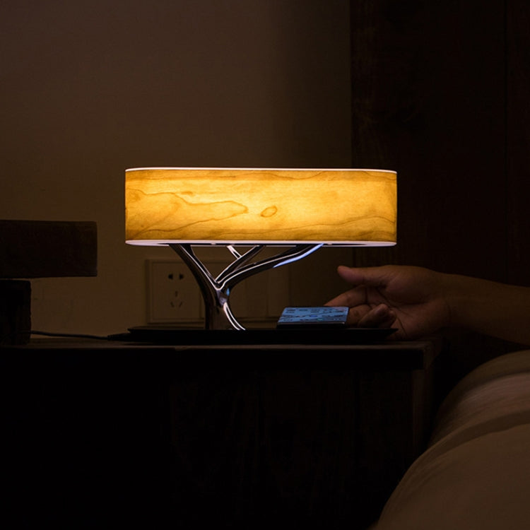 Lampada da tavolo con altoparlante Bluetooth Tree Light, caricabatterie wireless per telefono, presa UK, UK Plug