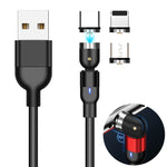 Cavo ricarica magnetico 3 in 1 2m USB-C e 8 pin