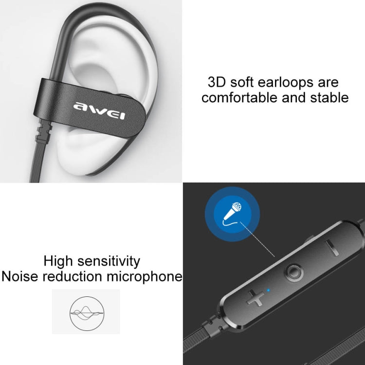 Awei WT50 IPX4 Auricolare Bluetooth wireless montato sull'orecchio impermeabile con microfono, WT50