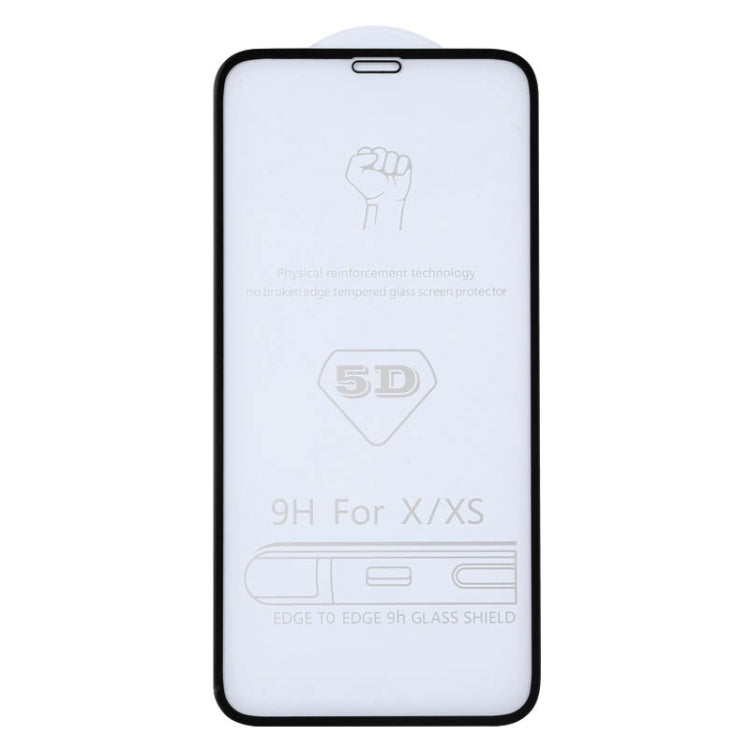 Per iPhone X / XS / 11 Pro 25 pezzi 9H 5D Pellicola in vetro temperato a schermo intero con colla completa, For iPhone X / XS (25 PCS)