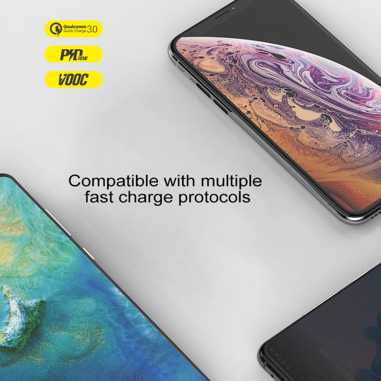 awei C-980 18W PD USB-C / Type-C + QC 3.0 Interfaccia USB Caricabatterie da viaggio a ricarica rapida, presa EU