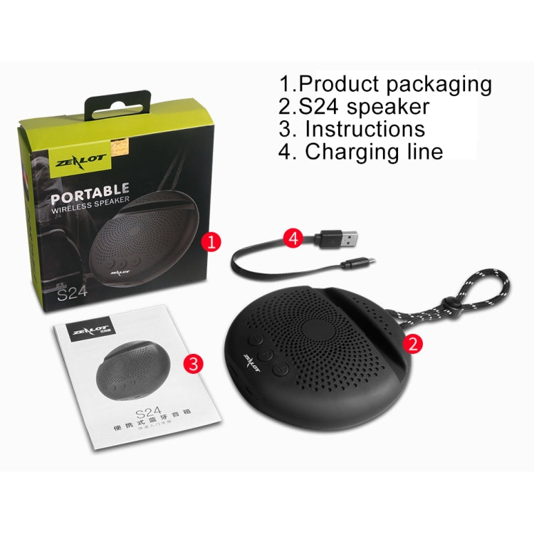 ZEALOT S24 Altoparlante Bluetooth stereo portatile con cordino e supporto per slot per scheda mobile, supporta chiamate in vivavoce e scheda TF, S24