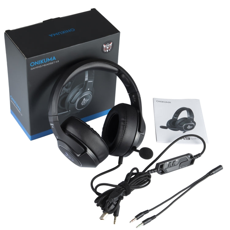 ONIKUMA K9 Cuffie da gioco regolabili RGB a spina singola con microfono