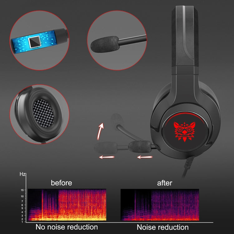 ONIKUMA K9 Cuffie da gioco regolabili RGB a spina singola con microfono