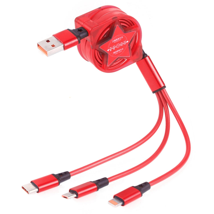 Cavo di ricarica dati USB 3 in 1 retrattile