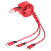 Cavo di ricarica dati USB 3 in 1 retrattile