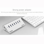 HUB ORICO M3H7-V1 in lega di alluminio 7 porte USB 3.0 con alimentatore da 30 W, M3H7-V1